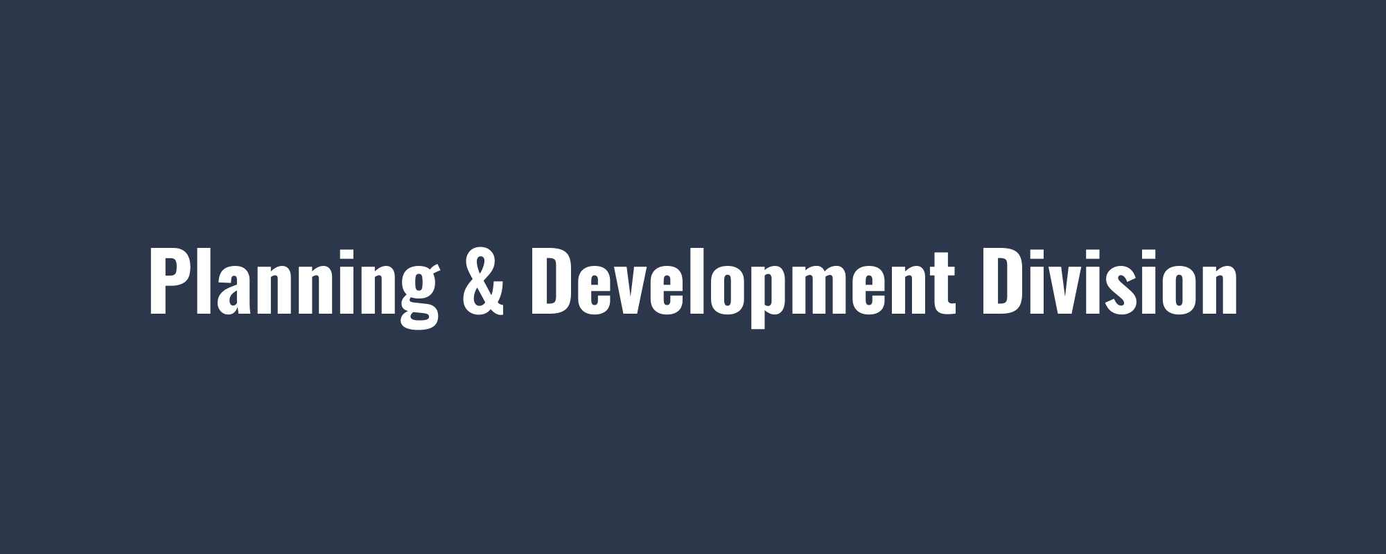 Planning & Development Division